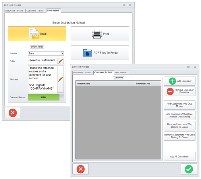 Bulk Print / Email Invoices or Statements Per Month or Period.